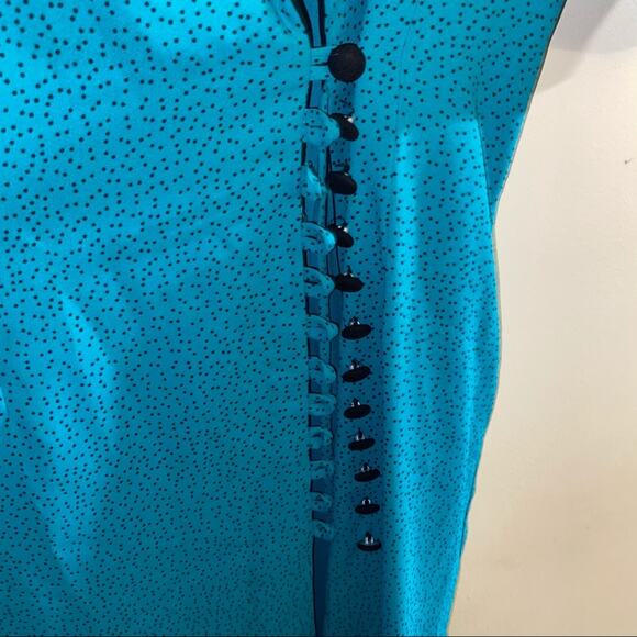 VNTG 70s collared button up dress M - Picture 3 of 4